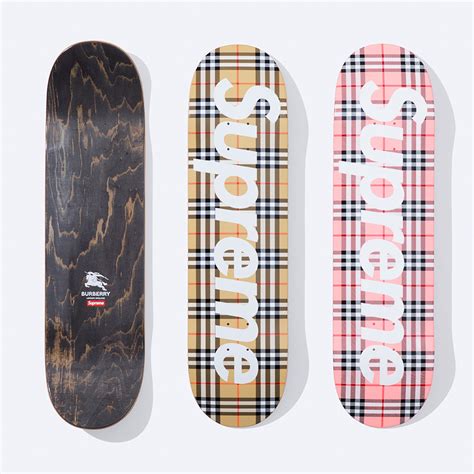 supreme x burberry skateboard|supreme Burberry skateboard.